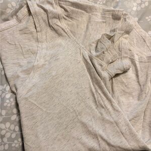 Light Heathered Cream V-Neck Lululemon Tee
